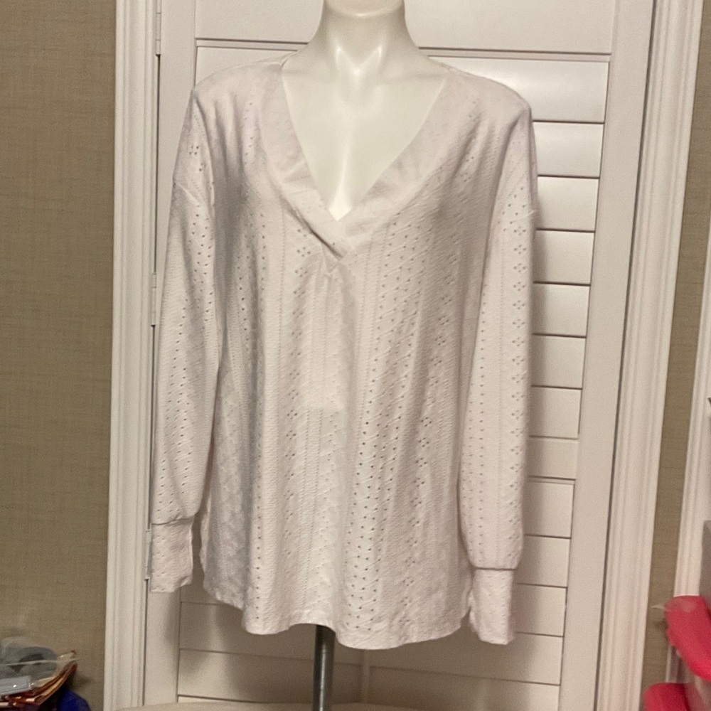 SHEIN White Long Sleeve Top